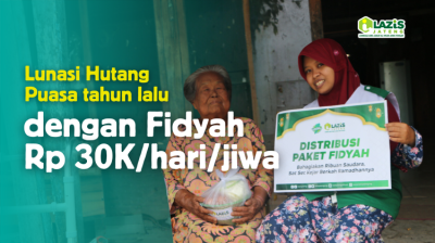 Gambar banner Lunasi Hutang Puasa tahun lalu dengan Fidyah 30k