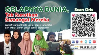 Gambar banner Sedekah dan Wakaf Al-Quran untuk Santri Tuna Netra menjadi Hafidz Quran