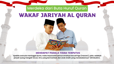 Gambar banner Merdeka dari Buta Huruf Quran melalui Wakaf Jariyah Al Quran