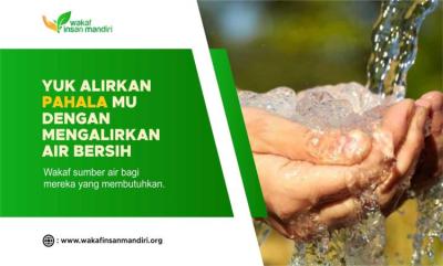 Gambar banner Yuk alirkan pahala mu dengan mengalirkan air bersih.