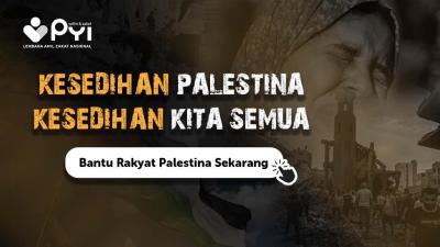 Gambar banner Bantu Warga Palestina, Ringankan Derita Mereka