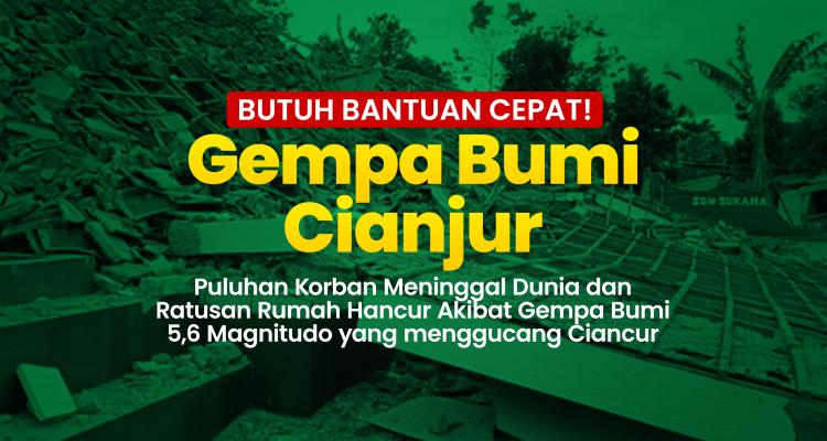 Banner program Peduli Gempa Bumi Cianjur