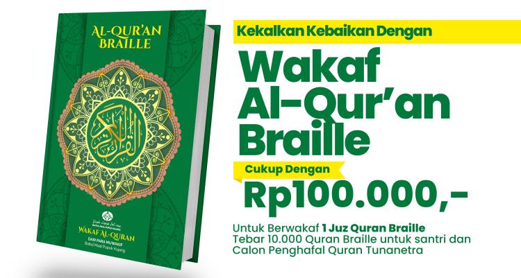 Banner program Gerakan Wakaf 10.000 Al-Quran Braille