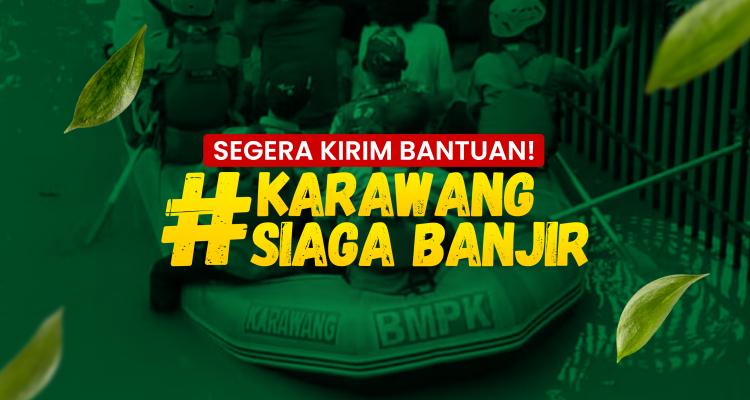 Banner program Segera Kirim Bantuan, Karawang Siaga Banjir