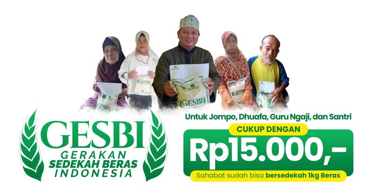 Banner program Gerakan Sedekah Beras Indonesia