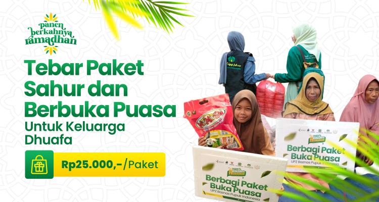 Banner program 1.000 Paket Sahur dan Berbuka Puasa - Panen Berkahnya Ramadhan