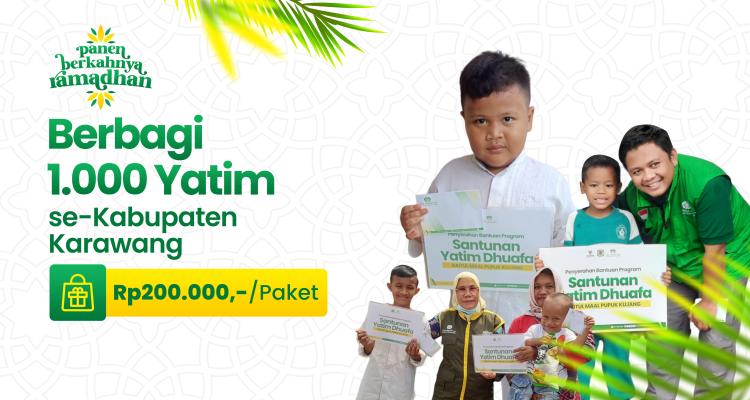 Banner program Berbagi 1.000 Yatim Dhuafa - Panen Berkahnya Ramadhan