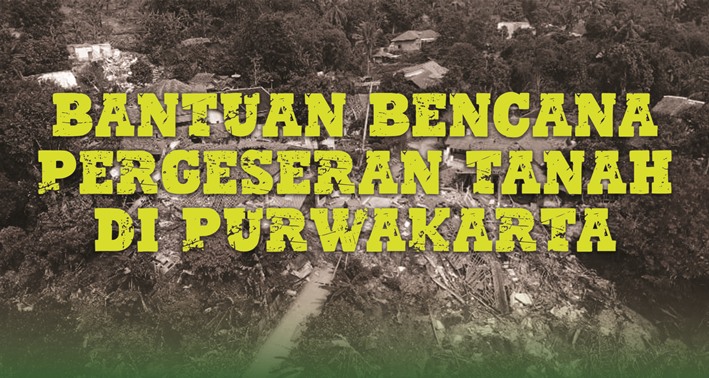 Banner program Bantu Warga Terdampak Tanah Bergerak Purwakarta