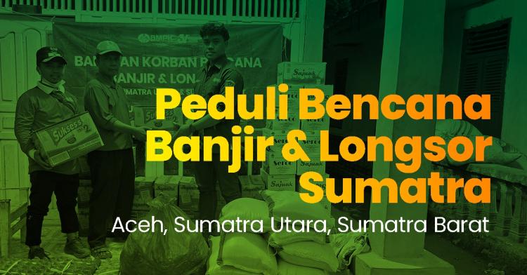 Banner program Peduli Banjir Sumatra