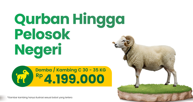 Banner program Qurban Village - Lokal Karawang - Domba-Kambing C 30-35kg