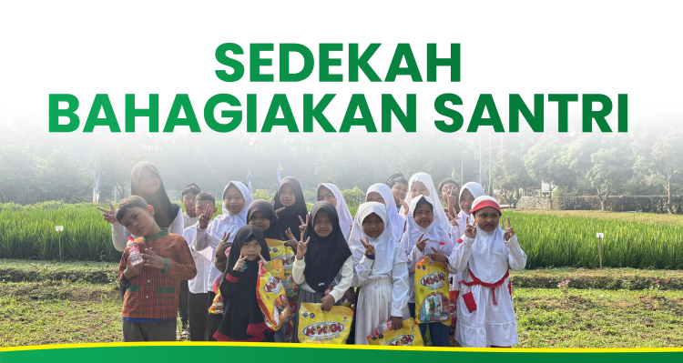 Banner program Sedekah Bahagiakan Santri