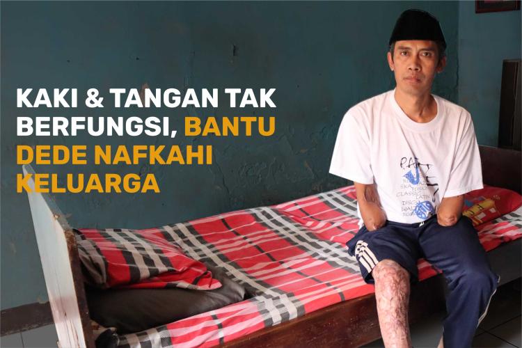 Gambar banner Bantu Pengobatan Pak Dede Kedua Tangannya Diamputasi dan Kakinya Lumpuh