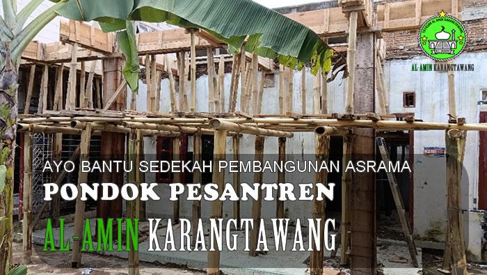 Banner program Sedekah Pembangunan Asrama Pondok Pesantren Al-Amin Karangtawang