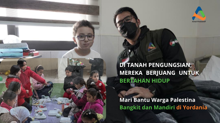 Banner program Bantuan Untuk Warga Palestina Di Yordania