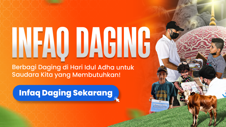 Banner program Yuk Infaq Daging di Momen Hari Raya untuk Pelosok Negeri dan Palestina