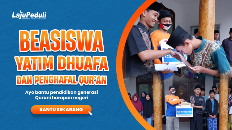 Banner program Beasiswa Yatim Dhuafa dan Penghafal Quran