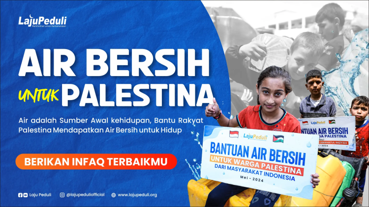 Banner program Sedekah Air Untuk Saudara Palestina