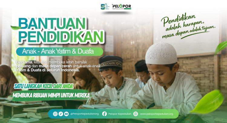 Banner program Bantuan Pendidikan untuk Yatim dan Dhuafa