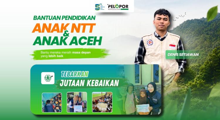 Banner program Bantuan pendidikan untuk anak-anak di Aceh Collaboration with Mohamad Denis Setiawan