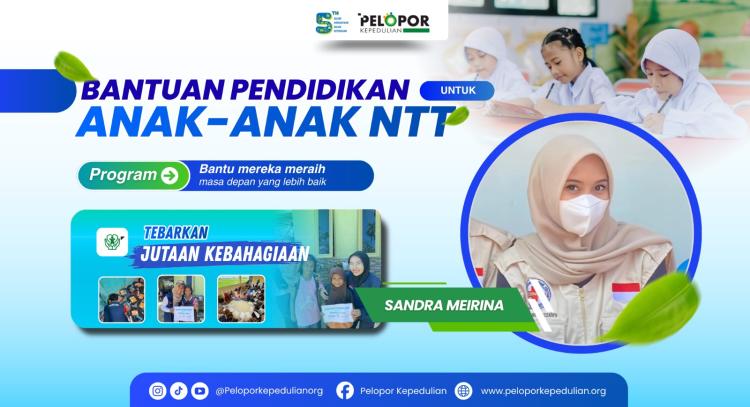Banner program Bantuan Pendidikan Untuk Anak-Anak NTT Ft Sandra Meirina
