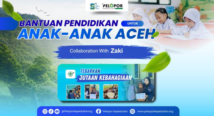 Gambar banner Bantuan Pendidikan Anak Aceh ft Zaki