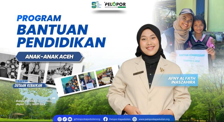 Gambar banner Bantuan pendidikan untuk anak-anak di Aceh Ft Afny Al Fath Inaszahira