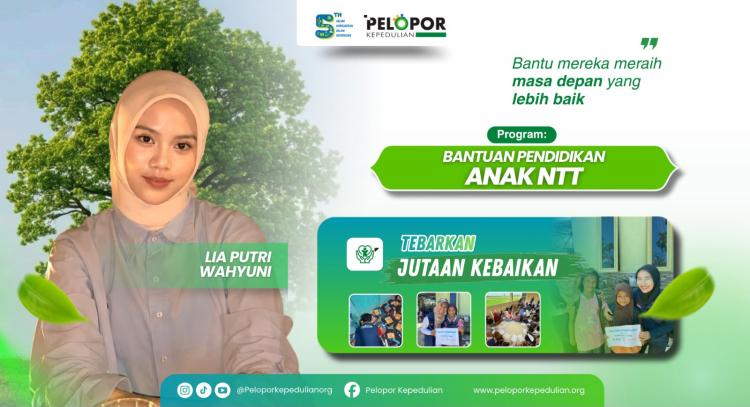 Banner program Bantuan pendidikan untuk anak-anak di NTT Ft Lia Putri Wahyuni