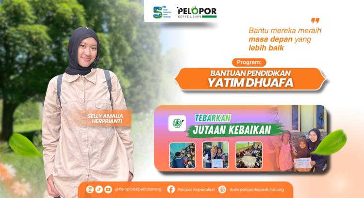 Gambar banner Bantuan pendidikan untuk yatim dan dhuafa ft Selly Amalia Herprianti 