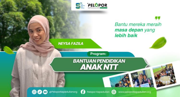Banner program Bantuan pendidikan untuk anak-anak di NTT Ft Neysa Fazila
