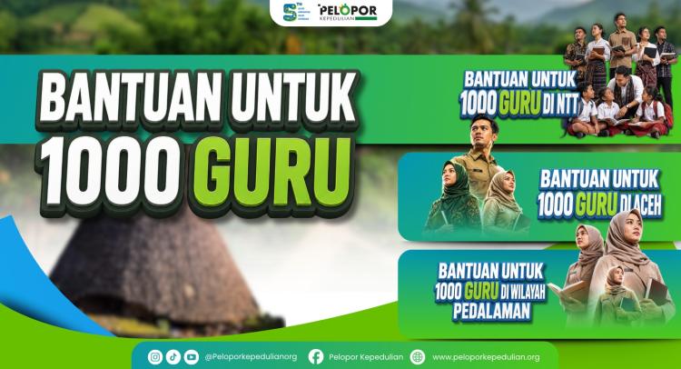 Banner program bantuan untuk 1000 guru