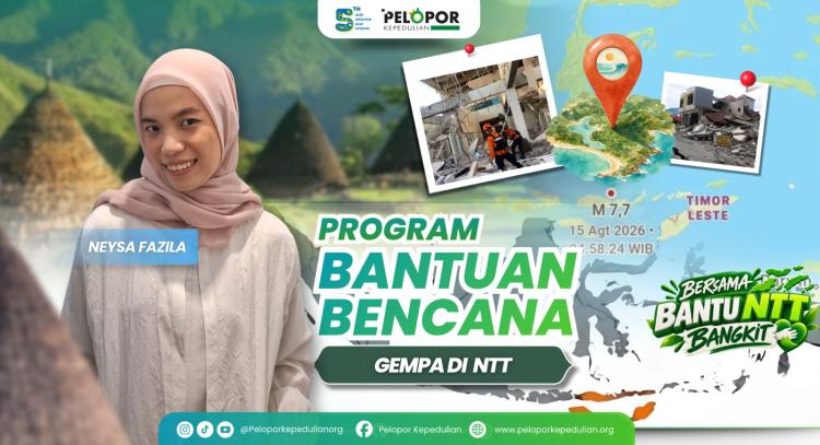 Gambar banner Bantuan kemanusiana untuk gempa ntt ft Neysa Fazila