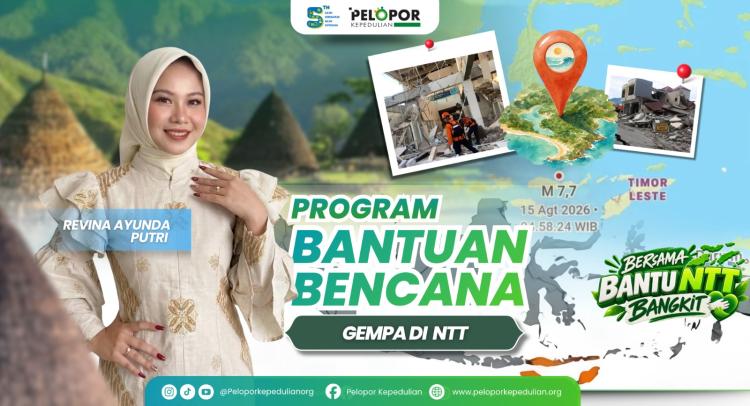 Gambar banner Bantuan kemanusiana untuk gempa ntt ft Revina Ayunda Putri
