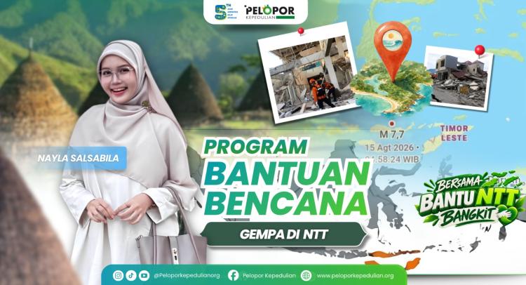 Gambar banner Bantuan kemanusiana untuk gempa ntt ft Nayla Salsabila