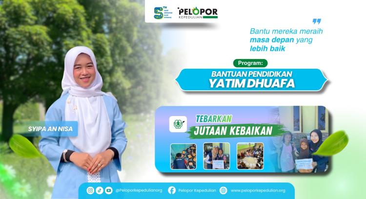Gambar banner Bantuan pendidikan untuk Yatim dan Dhuafa ft Syipa An Nisa 