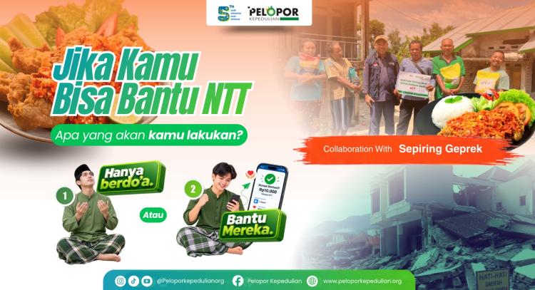 Banner program Bantuan Untuk NTT ft Sepiring geprek