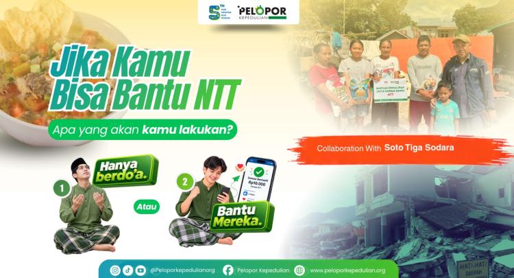 Gambar banner Bantuan Untuk NTT ft soto tiga sodara
