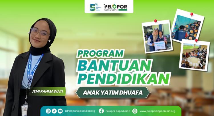 Banner program Bantuan Pendidikan untuk Yatim dan Dhuafa ft Jemi Rahmawati
