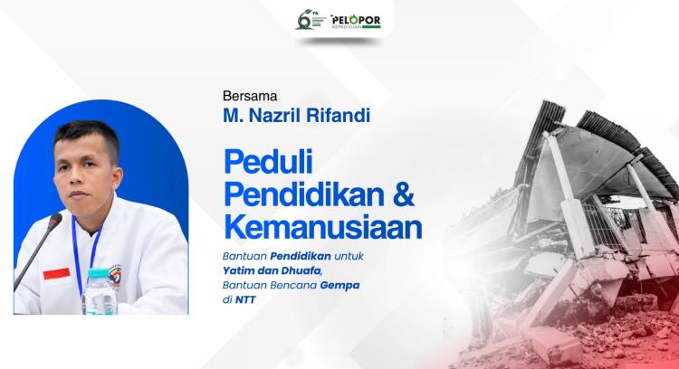 Banner program Bantuan Pendidikan dan Kemanusiaan  Ft M Nazril Rifandi
