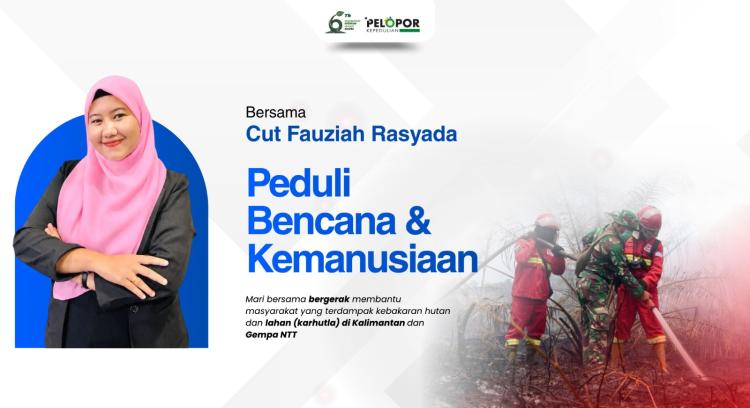 Banner program Bantuan Kemanusiaan ft Cut Fauziah Rasyada