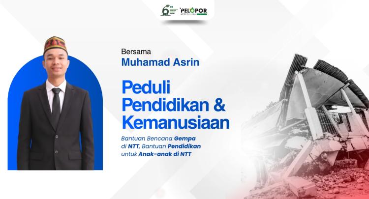 Banner program Bantuan Kemanusiaan dan Pendidikan ft Muhamad Asrin 