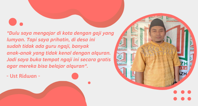 Banner program Bantu Guru Ridwan Mengembangkan Rumah Quran