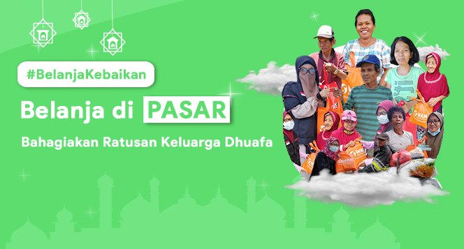 Banner program Belanja Kebaikan Sembako Ramadan untuk Keluarga Dhuafa Pelosok Desa