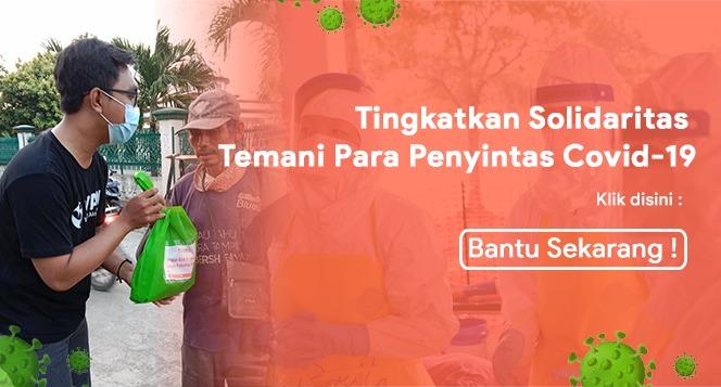 Banner program Kirim Bantuan Makanan Bergizi untuk Penyintas Covid-19