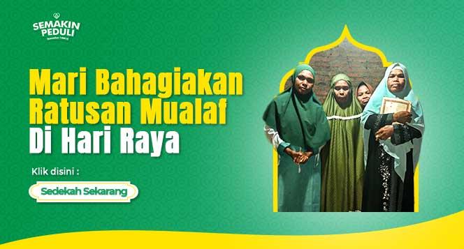 Banner program SemakinPeduli Dengan Parcel Lebaran Untuk Mualaf Pelosok