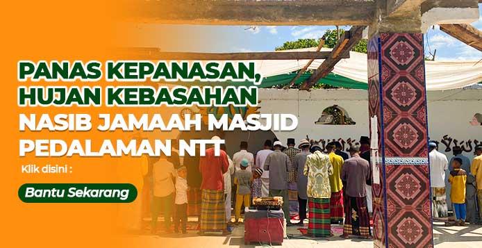 Banner program Bangun Atap Untuk Masjid Tak Beratap di NTT