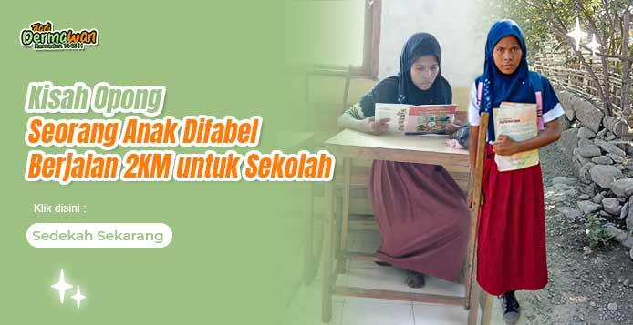 Banner program Bantu Perjuangan Adik Yatim Difabel Untuk Bisa Sekolah 