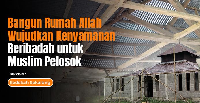 Banner program Bantu Bangun Kembali Masjid untuk Muslim di Desa Golo Lijun, NTT