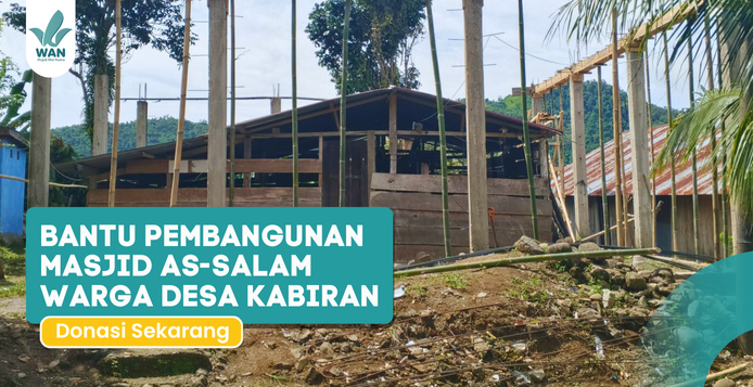 Banner program Kuatkan Masjid Desa Kabiran dengan Sedekah Semen