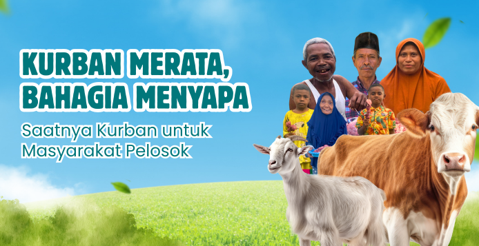 Banner program Kurban Belum Merata, Saatnya Kamu Jadi Perantara