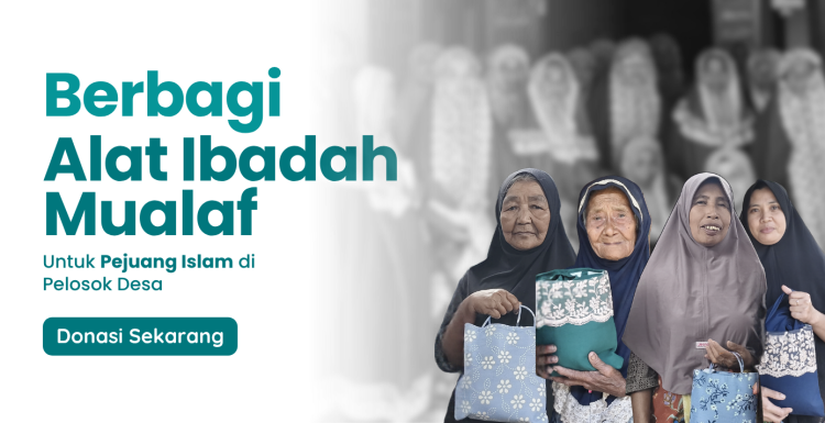 Banner program Bantu Mualaf Miliki Alat Ibadah yang Layak